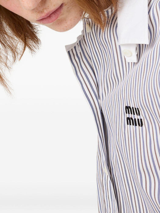 striped embroidered shirt MK1971 S OOO 174TF0963 MIU MIU