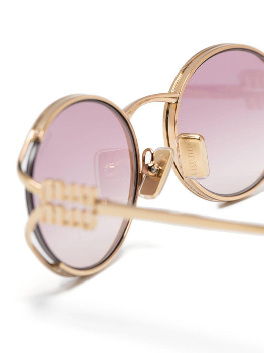logo-plaque oval-frame sunglasses 400-MU 52YS 5AK06S 54  MIU MIU