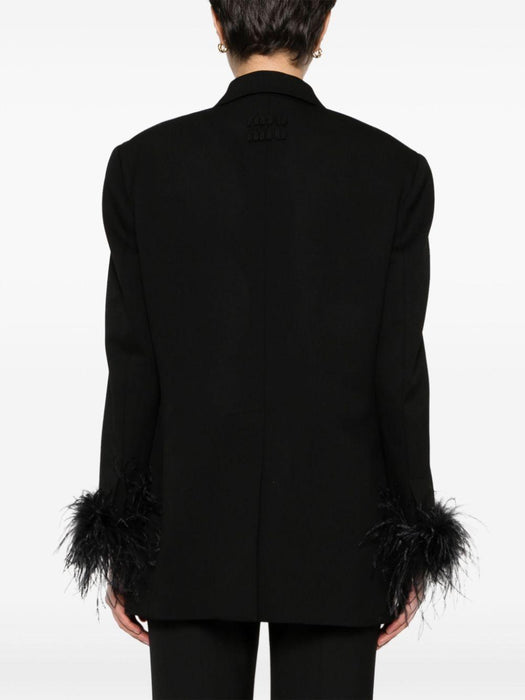 feather-trim blazer MH1901 S OOO 1378F0002 MIU MIU