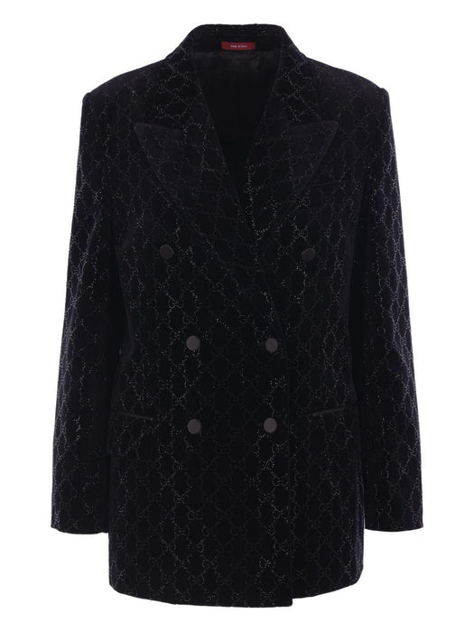 crystal-embellished velvet blazer<BR/><BR/> 836181 Z7AST1000 GUCCI
