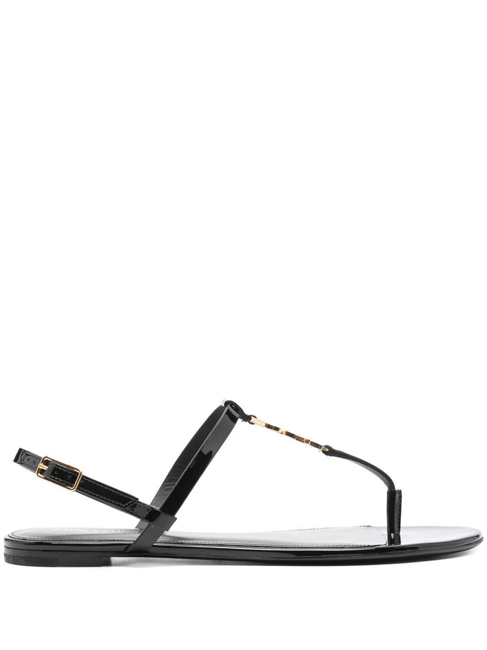 Cassandra logo plaque sandals<BR/><BR/> 659817 B8IKK1000 SAINT LAURENT