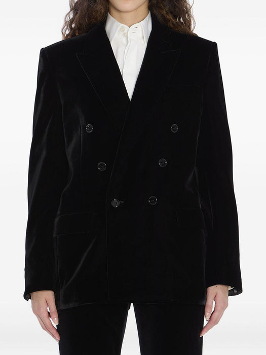 Cassandre double-breasted velvet jacket<BR/><BR/><BR/> 842990 Y525R1000 SAINT LAURENT