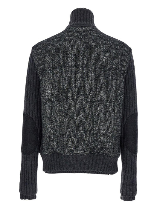 herringbone-pattern ribbed-knit bomber jacket G9BVST GJ846N0352 DOLCE & GABBANA