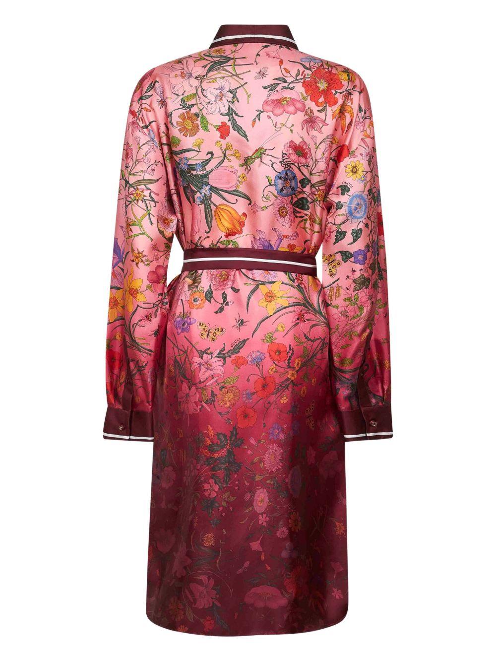 floral-print belted shirt dress 835742 ZATGV5057 GUCCI