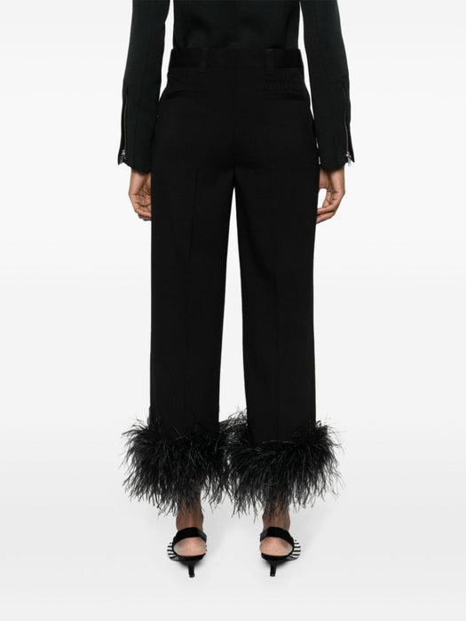 feather-trimmed trousers MP1739 S OOO 1378F0002 MIU MIU
