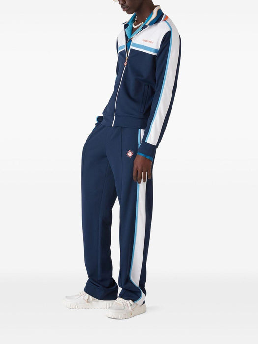 panelled zip-up jacket MPF25-JTP-391-01 NAVY / WHITE CASABLANCA