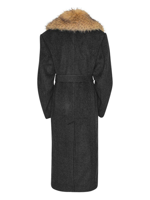 single-breasted faux-fur collar coat<BR/><BR/> 1146921205 1205 ROTATE