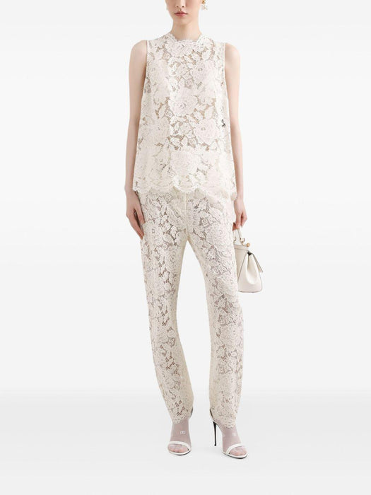 lace-detailing top<BR/><BR/> F73G9T HLM7LW0001 DOLCE & GABBANA