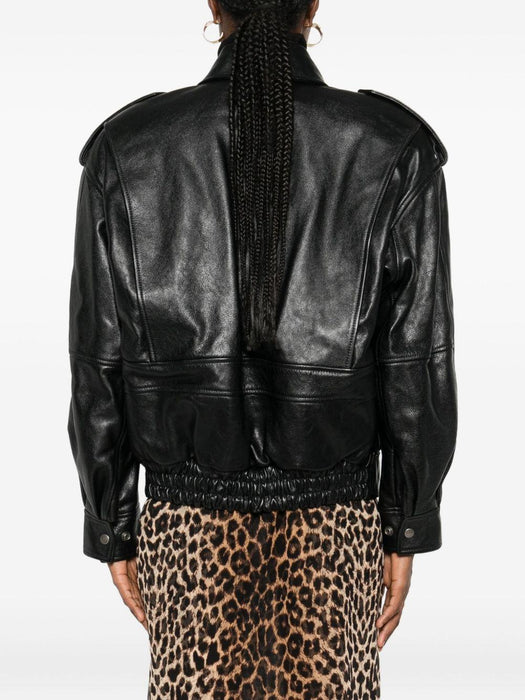 flap-pocket leather jacket<BR/> 844472 YCPM21000 SAINT LAURENT