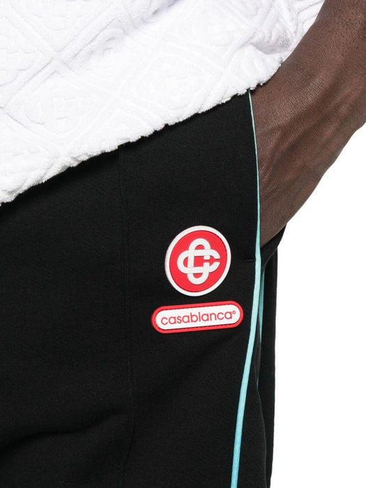 side-stripe elastic-waist trousers M-AW25-JTR-309-01 BLACK CASABLANCA