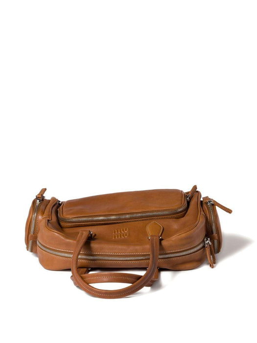 Pocket leather zipped tote bag 5BB159 V OLO 2CRLF098L MIU MIU