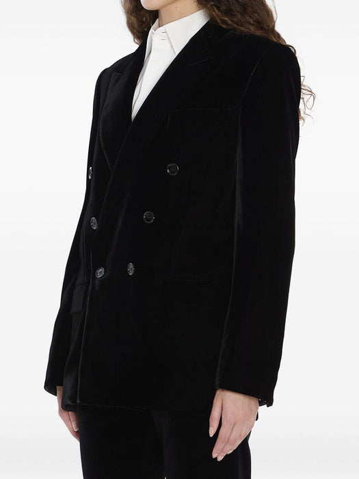 Cassandre double-breasted velvet jacket<BR/><BR/><BR/> 842990 Y525R1000 SAINT LAURENT