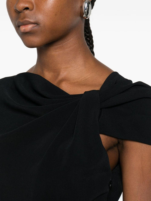 draped-detail one-shoulder midi dress BW22MV164K001 001 GIVENCHY