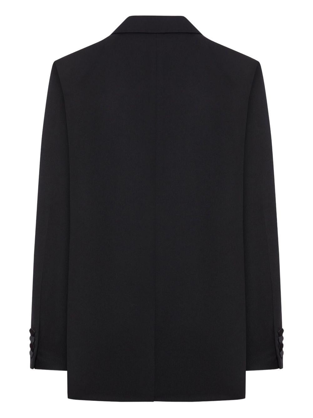 satin-lapels double-breasted blazer<BR/><BR/><BR/><BR/> 837658 Y7E631000 SAINT LAURENT