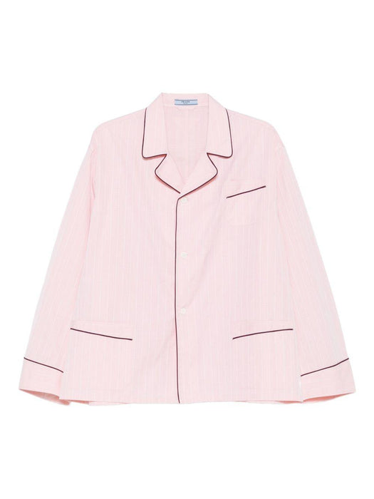 striped contrast-trim shirt<BR/><BR/> P479I S OOO 18OVF0924 PRADA