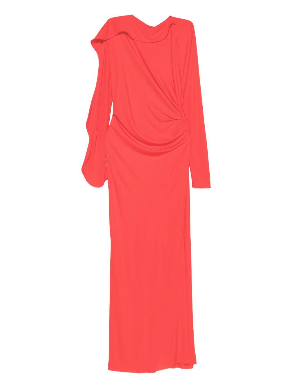 draped long-sleeve maxi dress 1425WDR006960A 1 VICTORIA BECKHAM