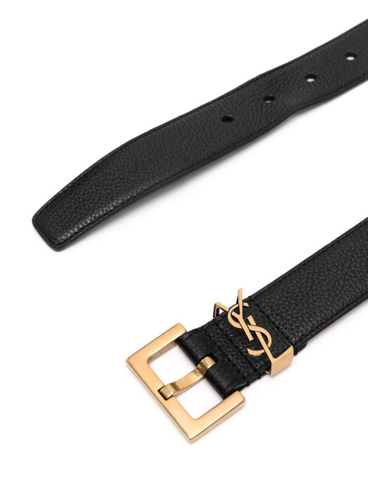 monogram-logo wide leather belt 634437 DTI0W1000 SAINT LAURENT