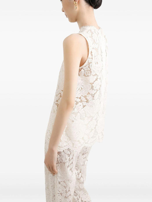 lace-detailing top<BR/><BR/> F73G9T HLM7LW0001 DOLCE & GABBANA