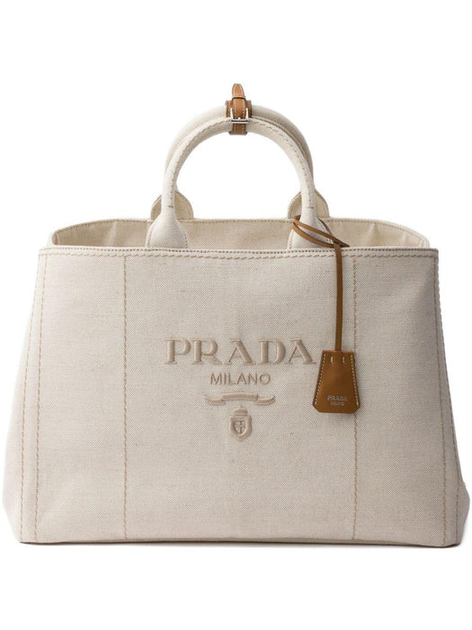 Prada Jardinière extra-large linen blend tote bag 2VG131 2CX9F0018 PRADA