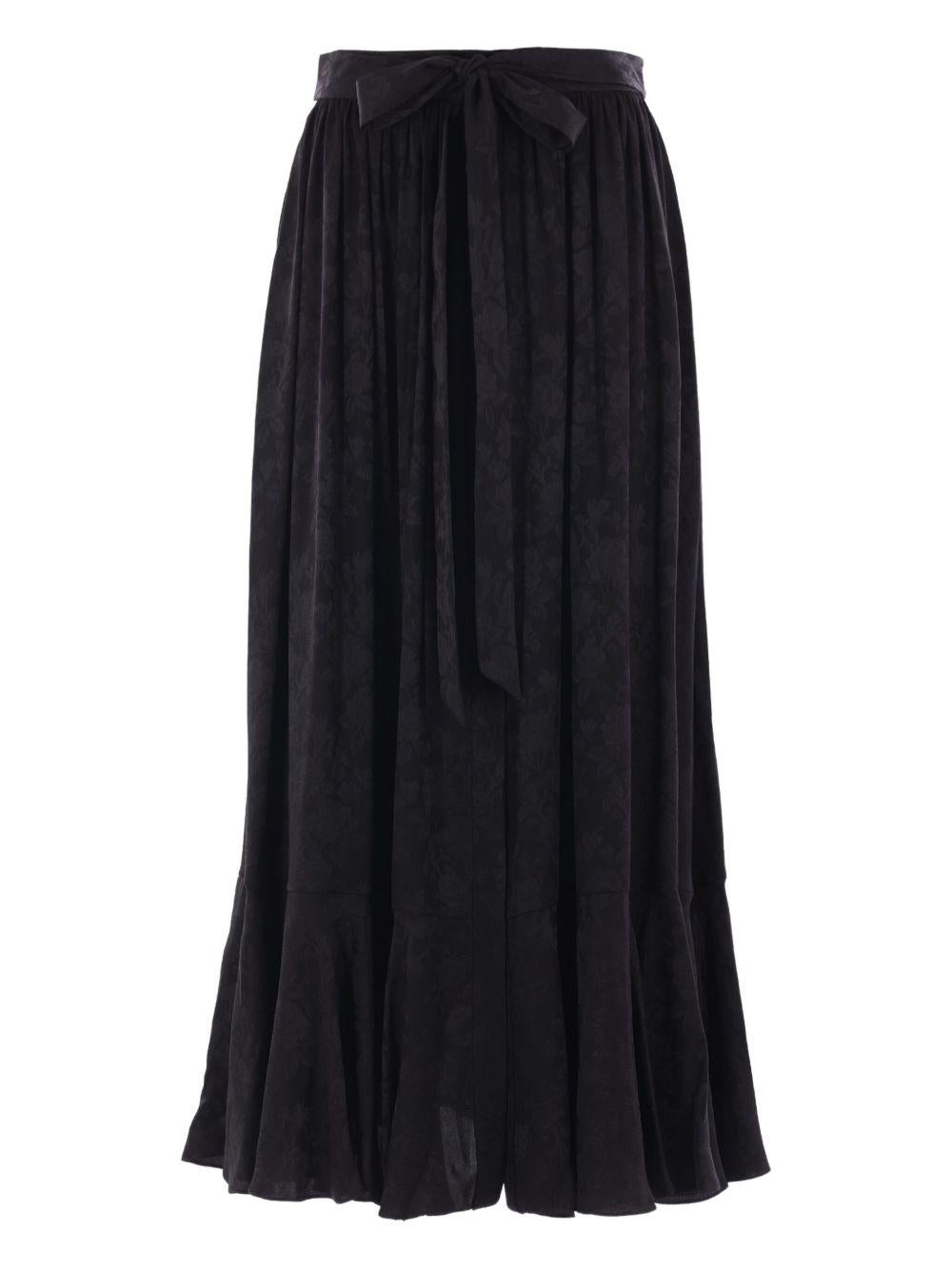 floral-jacquard gathered skirt 25AJU13115 001 CHLOÉ