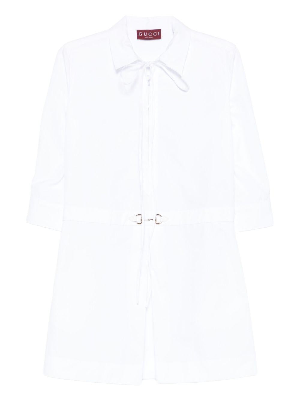 Horsebit-detail poplin dress 832066 Z8B119000 GUCCI
