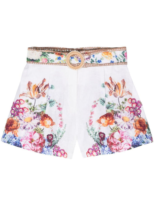 Plumes And Parterres linen shorts 00027121 PLUPARTS CAMILLA