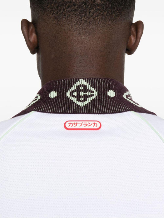 logo-patch polo shirt M-AW25-JTP-435-01 BRIGHT WHITE CASABLANCA