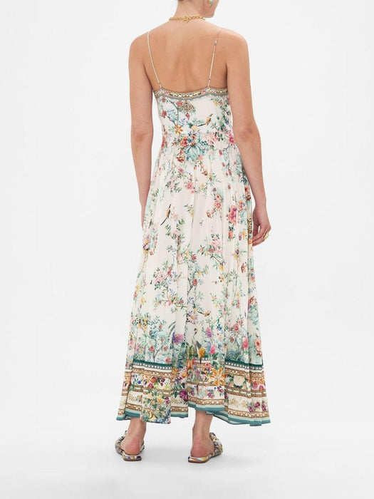 bow-embellished silk dress 00029519 PLUPARTS CAMILLA