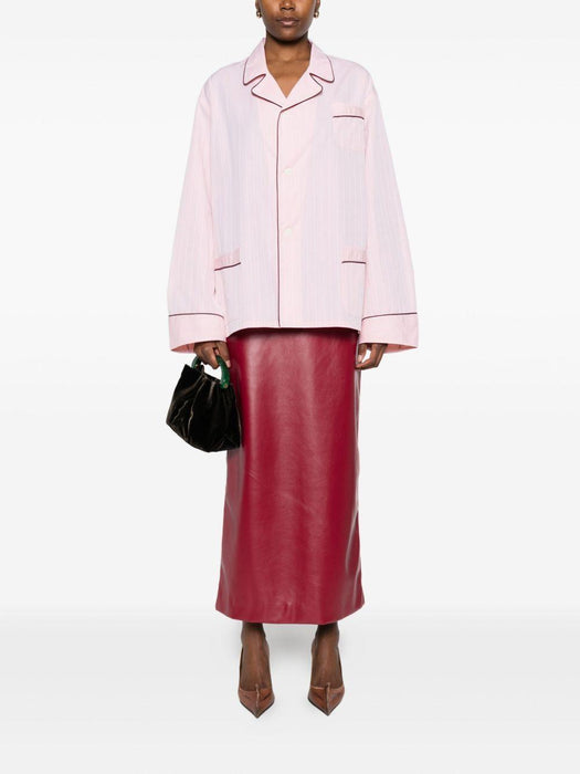 striped contrast-trim shirt<BR/><BR/> P479I S OOO 18OVF0924 PRADA