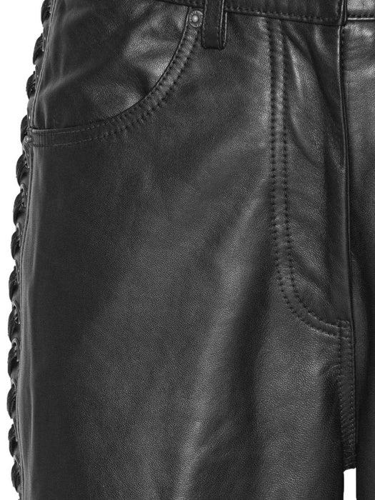 laced leather trousers<BR/><BR/><BR/><BR/><BR/><BR/><BR/><BR/> 115133100 100 ROTATE