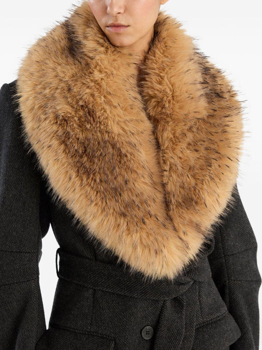 single-breasted faux-fur collar coat<BR/><BR/> 1146921205 1205 ROTATE