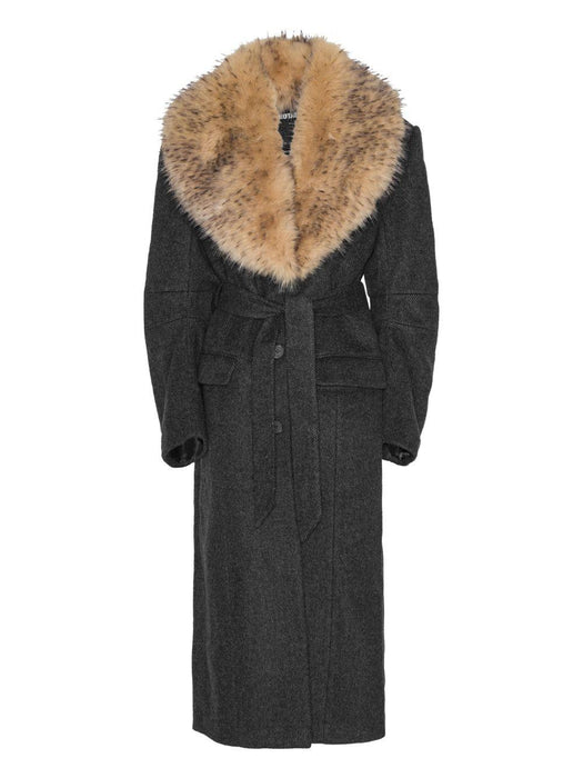 single-breasted faux-fur collar coat<BR/><BR/> 1146921205 1205 ROTATE