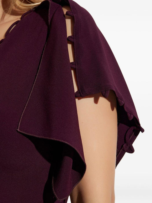 ruffled-sleeve asymmetric midi dress 1425WDR007063B 2757 VICTORIA BECKHAM