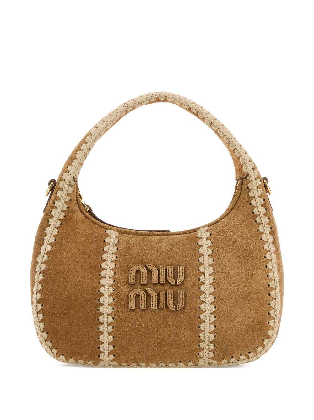 Wander suede braided shoulder bag<BR/><BR/> 5BC125 V OWR 2IBGF0401 MIU MIU