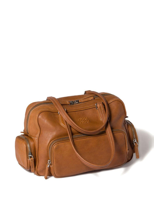 Pocket leather zipped tote bag 5BB159 V OLO 2CRLF098L MIU MIU