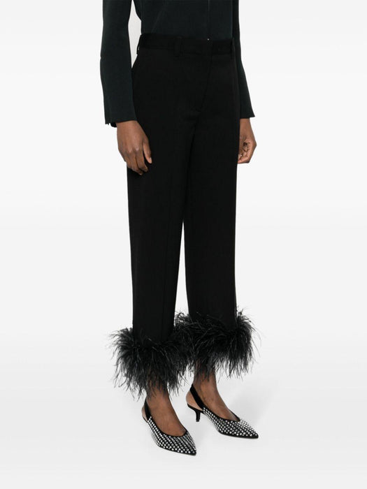 feather-trimmed trousers MP1739 S OOO 1378F0002 MIU MIU