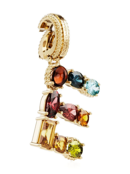 18K yellow gold E letter multi-gems pendant WANR2GWMIXE ZOO00 DOLCE & GABBANA 