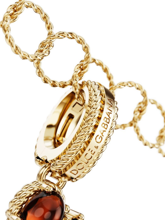 18K yellow gold E letter multi-gems pendant WANR2GWMIXE ZOO00 DOLCE & GABBANA 