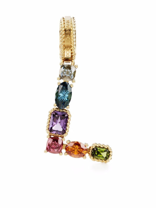 18K yellow gold L letter multi-gems pendant WANR2GWMIXL ZOO00 DOLCE & GABBANA 