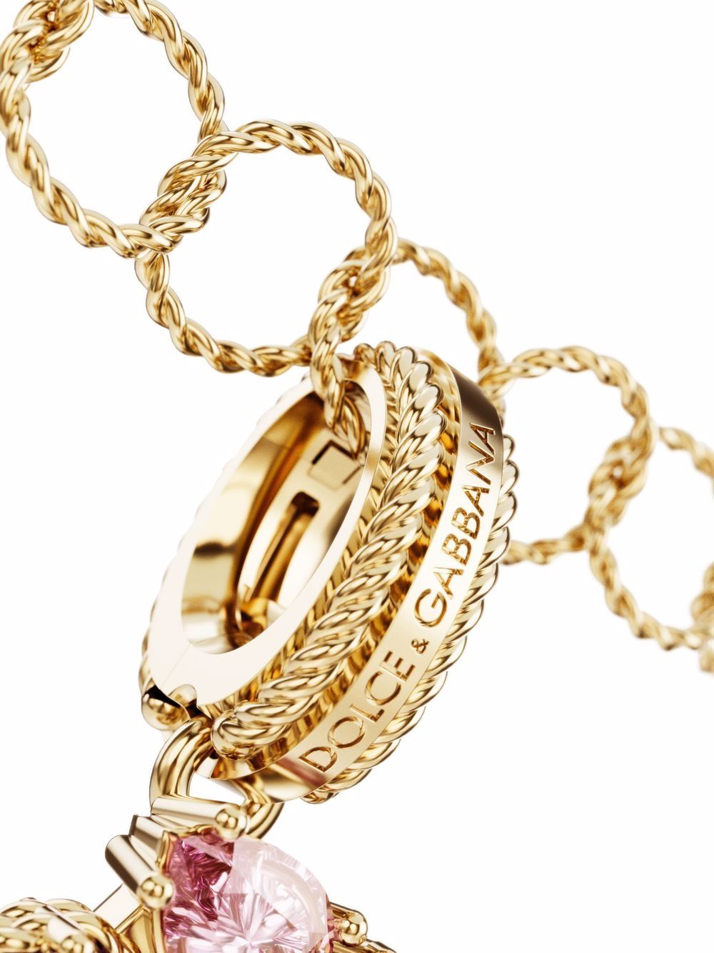 18K yellow gold P letter multi-gems pendant WANR2GWMIXP ZOO00 DOLCE & GABBANA 