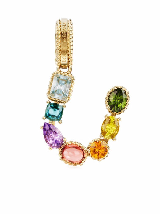 18K yellow gold U letter multi-gems pendant WANR2GWMIXU ZOO00 DOLCE & GABBANA 