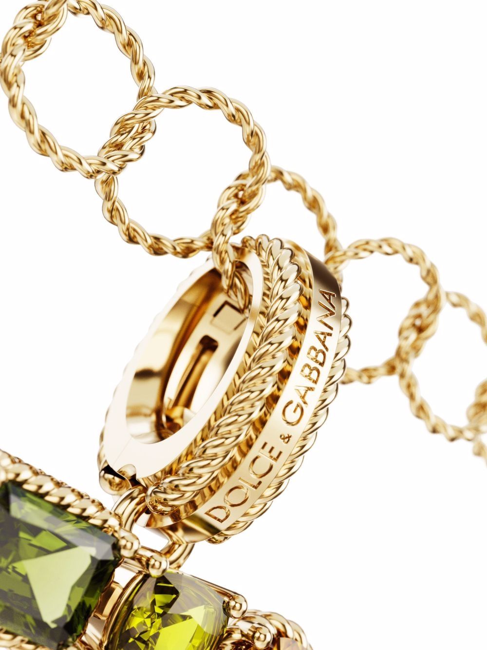18K yellow gold Z letter multi-gems pendant WANR2GWMIXZ ZOO00 DOLCE & GABBANA 