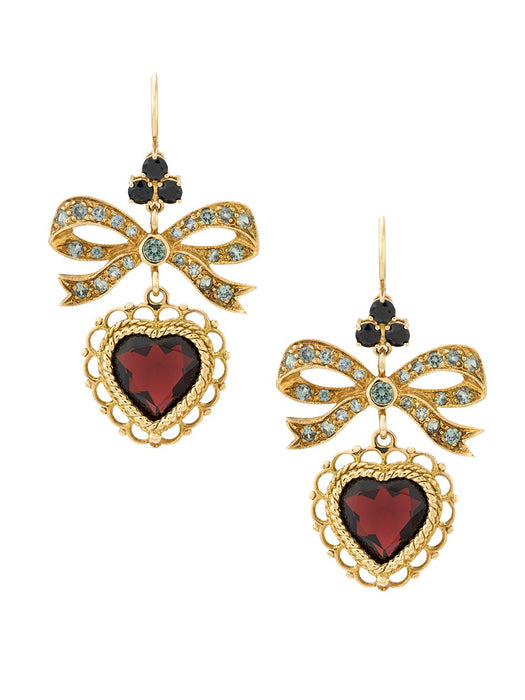 18K yellow gold Devotion rhodolite garnet earrings<BR/><BR/> WEEL1G WGRA1ZOO00 DOLCE & GABBANA 