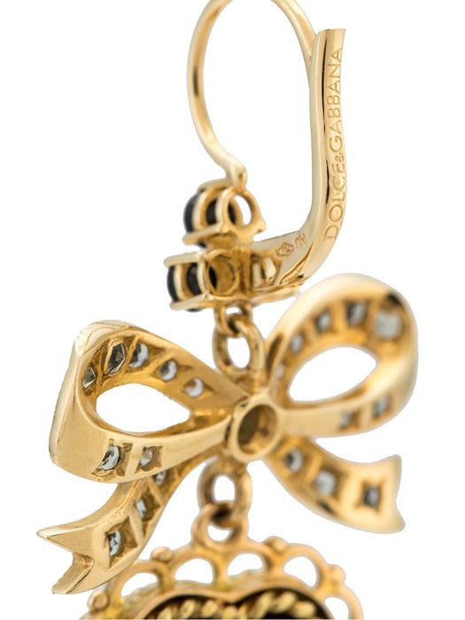 18K yellow gold Devotion rhodolite garnet earrings<BR/><BR/> WEEL1G WGRA1ZOO00 DOLCE & GABBANA 