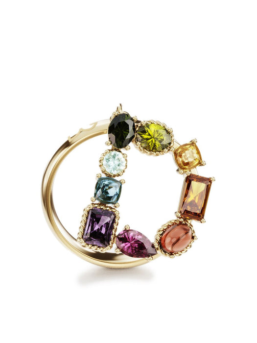 18kt yellow gold Rainbow Alphabet D ring WRMR1GWMIXD ZOO00 DOLCE & GABBANA 