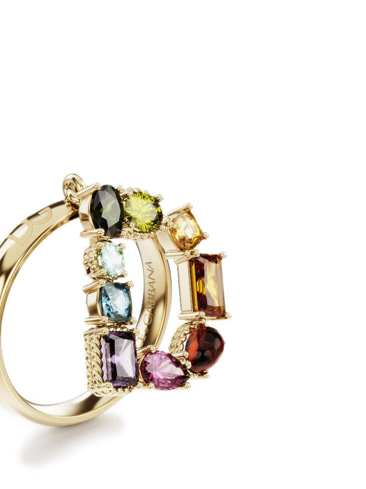 18kt yellow gold Rainbow Alphabet D ring WRMR1GWMIXD ZOO00 DOLCE & GABBANA 