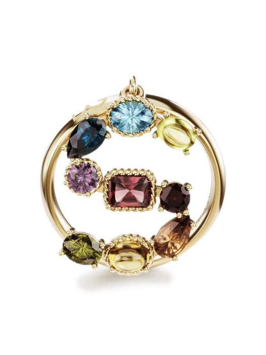 18kt yellow gold Rainbow Alphabet S ring WRMR1GWMIXS ZOO00 DOLCE & GABBANA 