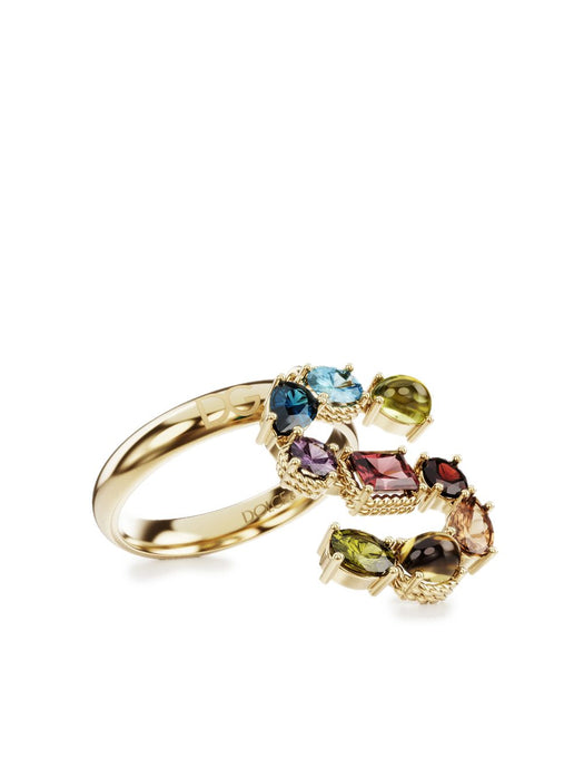 18kt yellow gold Rainbow Alphabet S ring WRMR1GWMIXS ZOO00 DOLCE & GABBANA 