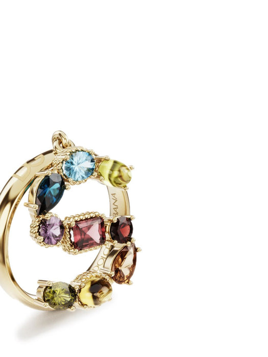 18kt yellow gold Rainbow Alphabet S ring WRMR1GWMIXS ZOO00 DOLCE & GABBANA 