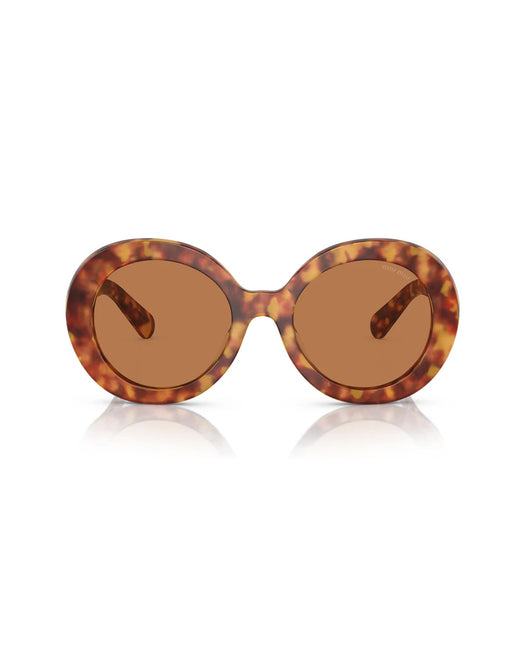 MU 11YS ROUND-SHAPE SUNGLASSES<BR/> 400-MU 11YS 4BW2Z1 55 MIU MIU 